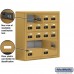 Salsbury Cell Phone Storage Locker - 5 Door High Unit (8 Inch Deep Compartments) - 12 A Doors and 4 B Doors - Gold - Surface Mounted - Resettable Combination Locks